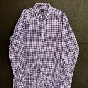J.Crew Ludlow Purple Gingham Button-Down Shirt | 100% Cotton | L